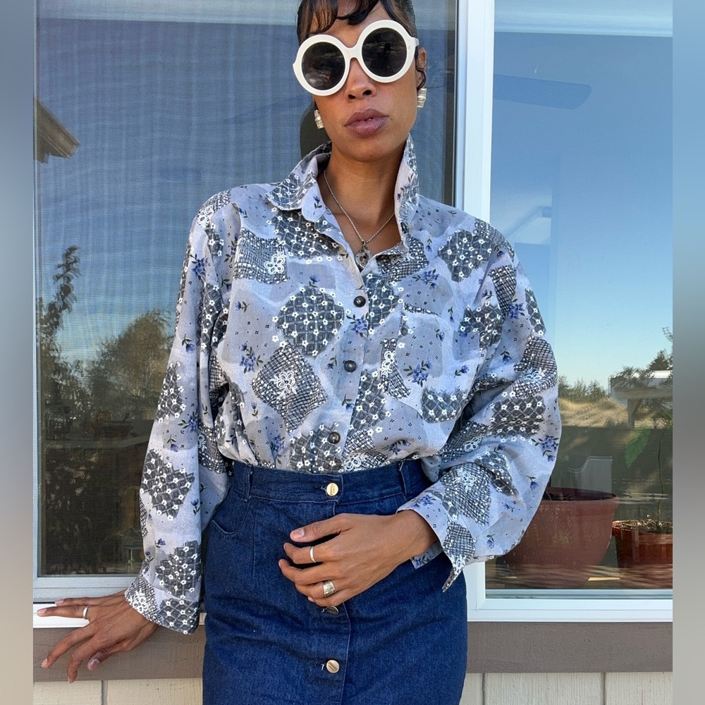 Vintage patchwork button down - Picture 2 of 5